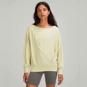 LULULEMON Pleated Modal Fleece Pullover Sweatshirt in Dew Green 3211